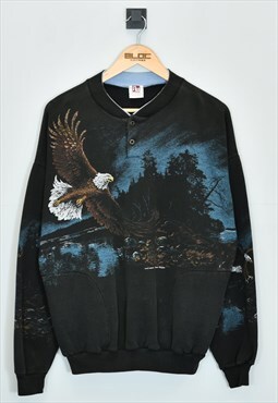 Vintage Eagles Sweatshirt Black Large
