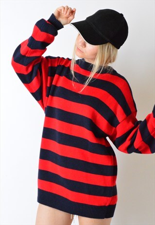 VINTAGE 90S STRIPED KNIT JUMPER