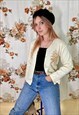 VINTAGE CREAM FLORAL EMBROIDERED KNITTED CARDIGAN