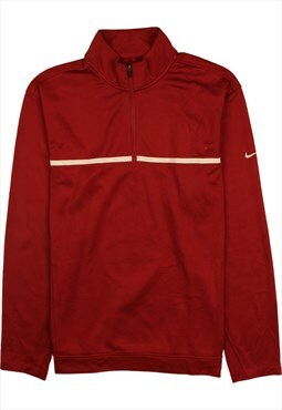 Vintage 90's Nike Sweatshirt Quater Zip Burgundy Red Large