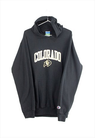 Vintage Champion Colorado Hoodie in Black S