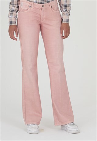 VINTAGE 90S ARMANI DUSTY PINK BOOT CUT JEANS