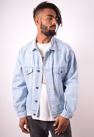 CARRERA MENS VINTAGE DENIM JACKET MEDIUM BLUE 90S