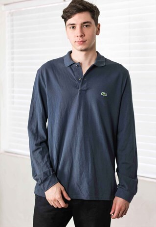 VINTAGE LACOSTE LONGSLEEVE SHIRT LOGO 90S L 10.2