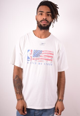 REEBOK MENS VINTAGE UNITED WE STAND T-SHIRT TOP LARGE 90S
