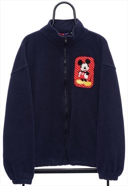Vintage Mickey Mouse Navy Full Zip Fleece Mens