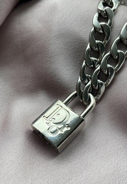 Authentic Dior Padlock Pendant- Reworked Necklace