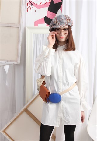 BOXY SHIRT WITH TRUMPET SLEEVES