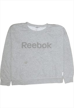 Vintage 90's Reebok Sweatshirt Spellout Crew Neck Grey