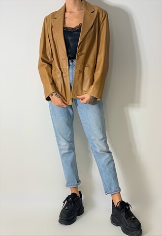 VINTAGE BEIGE LEATHER JACKET