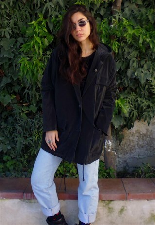 VINTAGE BLACK 90'S TRANSLUCENT JACKET
