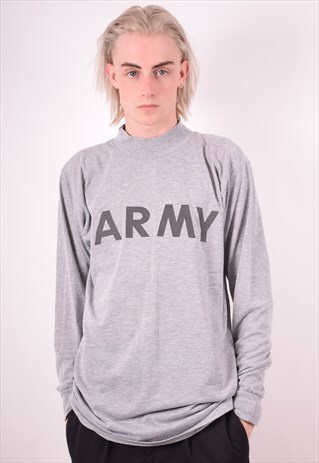 MENS VINTAGE TOP LONG SLEEVE MEDIUM GREY 90S