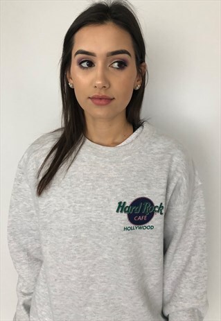 VINTAGE HARD ROCK CAFE HOLYWOOD SWEATSHIRT SWEATER JUMPER