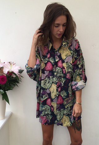 CRAZY PATTERN OVERSIZED UNISEX RETRO VINTAGE FESTIVAL SHIRT