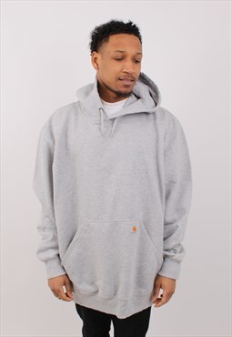 Vintage Men's Light Grey Carhartt Pullover Hoodie