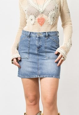 Calvin Klein mini denim skirt Y2K vintage low waist