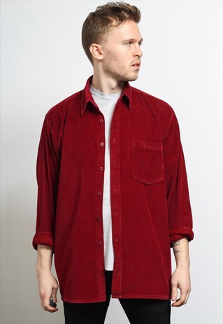 VINTAGE CORDUROY CORD SHIRT RED