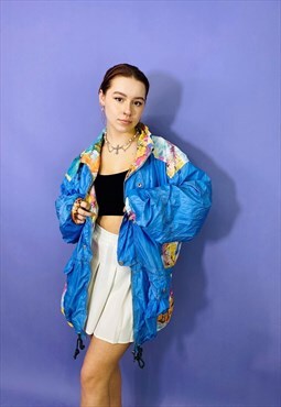 Vintage 80s 90s Festival Shell Windbreaker Jacket