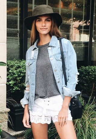 DISTRESSED DENIM JACKET