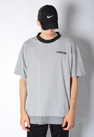VINTAGE 90S GREY ADIDAS BASKETBALL T-SHIRT