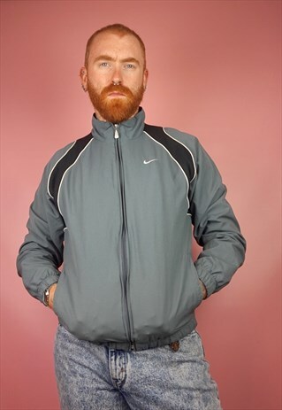 VINTAGE 1990S NIKE GREY WINDBREAKER