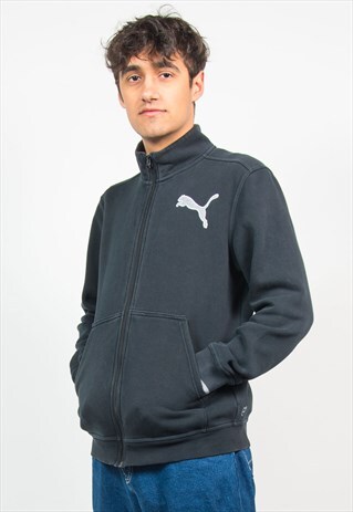 PUMA BLACK TRACKSUIT JACKET SWEATSHIRT