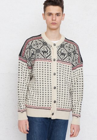 VINTAGE BEIGE KNIT CARDIGAN