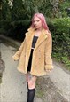 VINTAGE GORGEOUS 80S SUEDE SHEARLING WINTER COAT