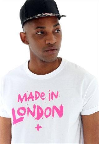 MADE IN LONDON NEON PINK AND WHITE TSHIRT