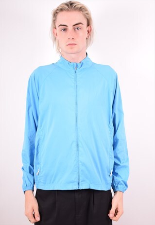 ADIDAS MENS VINTAGE TRACKSUIT TOP JACKET LARGE BLUE 90S
