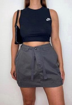 Grey Mini Cargo Skirt