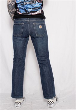 90s vintage y2k workwear Carhartt dark blue slim jeans