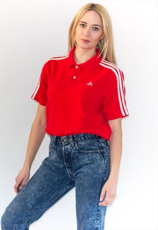 RETRO ADIDAS LOGO POLO SHIRT