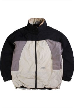 Vintage  Umbro Puffer Jacket Full Zip Up Black Medium
