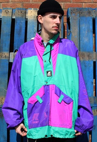 VINTAGE KWAY 2000 BRIGHT FESTIVAL JACKET