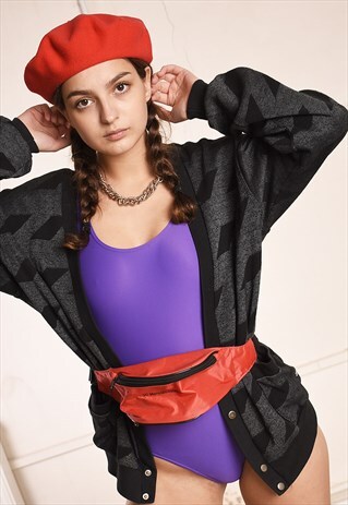 90'S RETRO GRUNGE SLOUCHY KNIT CARDIGAN TOP