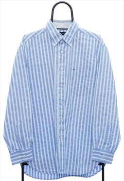 Vintage Tommy Hilfiger Blue Striped Shirt Mens