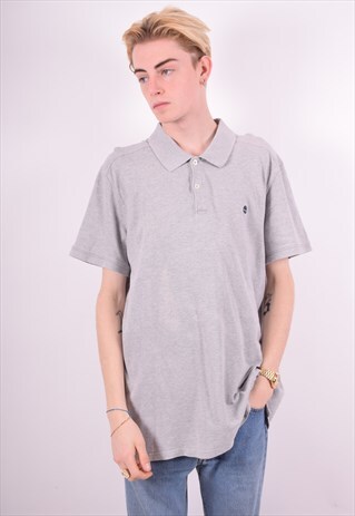 TIMBERLAND MENS VINTAGE POLO SHIRT XXL GREY 90'S