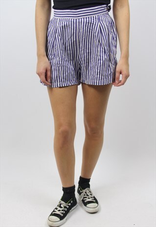 VINTAGE VALENTINO PURPLE STRIPED SHORTS