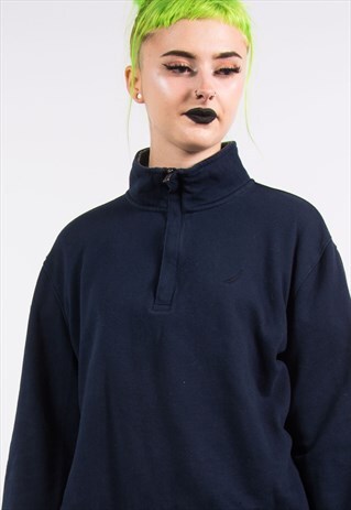 VINTAGE 90'S NAVY NAUTICA 1/4 ZIP SWEATSHIRT