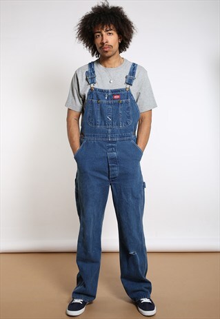 DICKIES LONG BLUE DUNGAREES