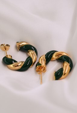 Mini Olive Twisted Hoop earrings