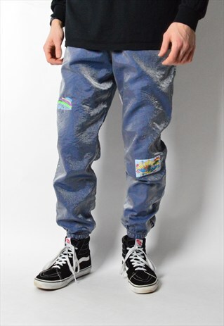 VINTAGE METALLIC PURPLE EMBROIDERED JAMAICA PATCH SWEATPANTS