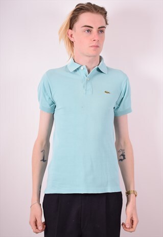 LACOSTE MENS VINTAGE POLO SHIRT SMALL BLUE 90S