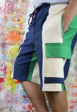 Striped  Cargo Shorts