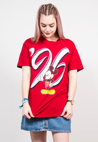 VINTAGE 90'S RED DISNEY MICKEY MOUSE T-SHIRT