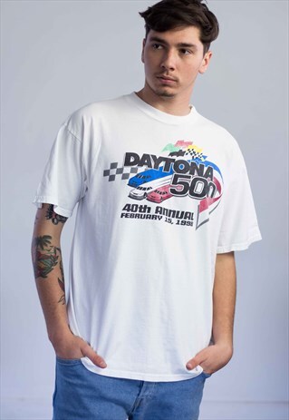 VINTAGE NASCAR LOGO T-SHIRT 90S XL 8.2