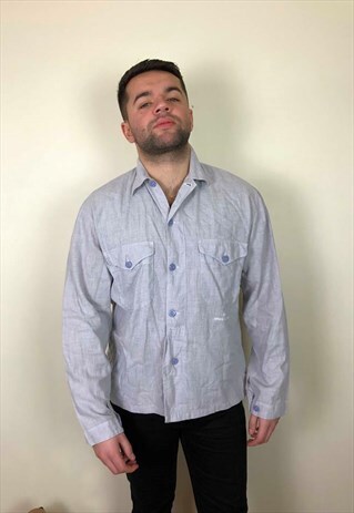 VINTAGE 90S STONE ISLAND LONG SLEEVE SHIRT GREY