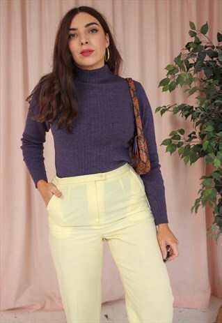 VINTAGE 70S TURTLE NECK JUMPER IN PURPLE