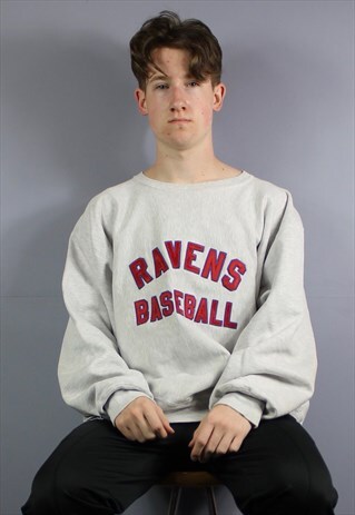 VINTAGE CHAMPION REVERSE WEAVE RAVENS BASEBALL SWEATSHIRT IN